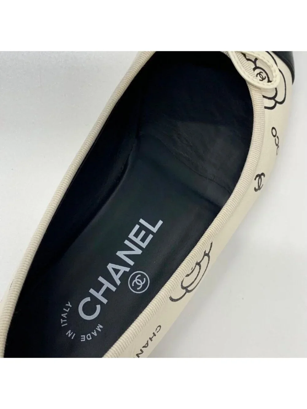 Chanel Ballerina Lambskin CC Logo Camellia Ballet Shoes